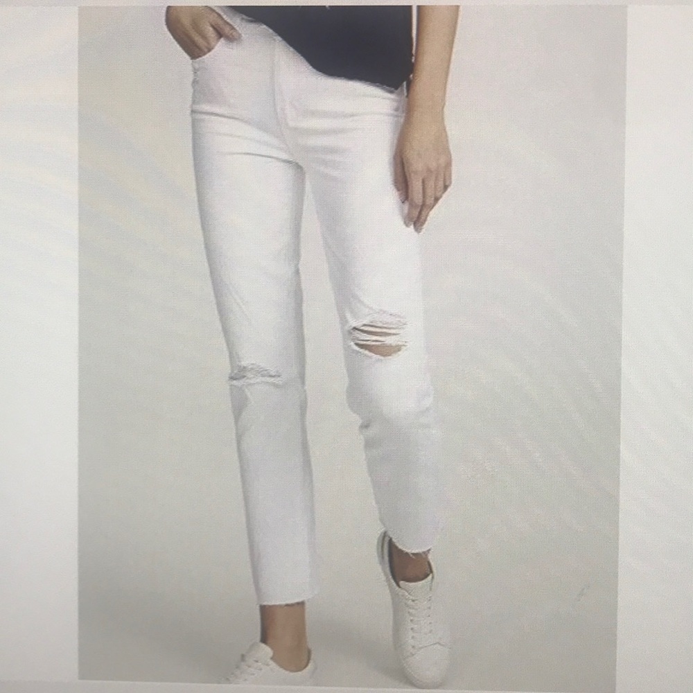 PAIGE Hoxton High Rise Slim Leg White Cotton Jeans
